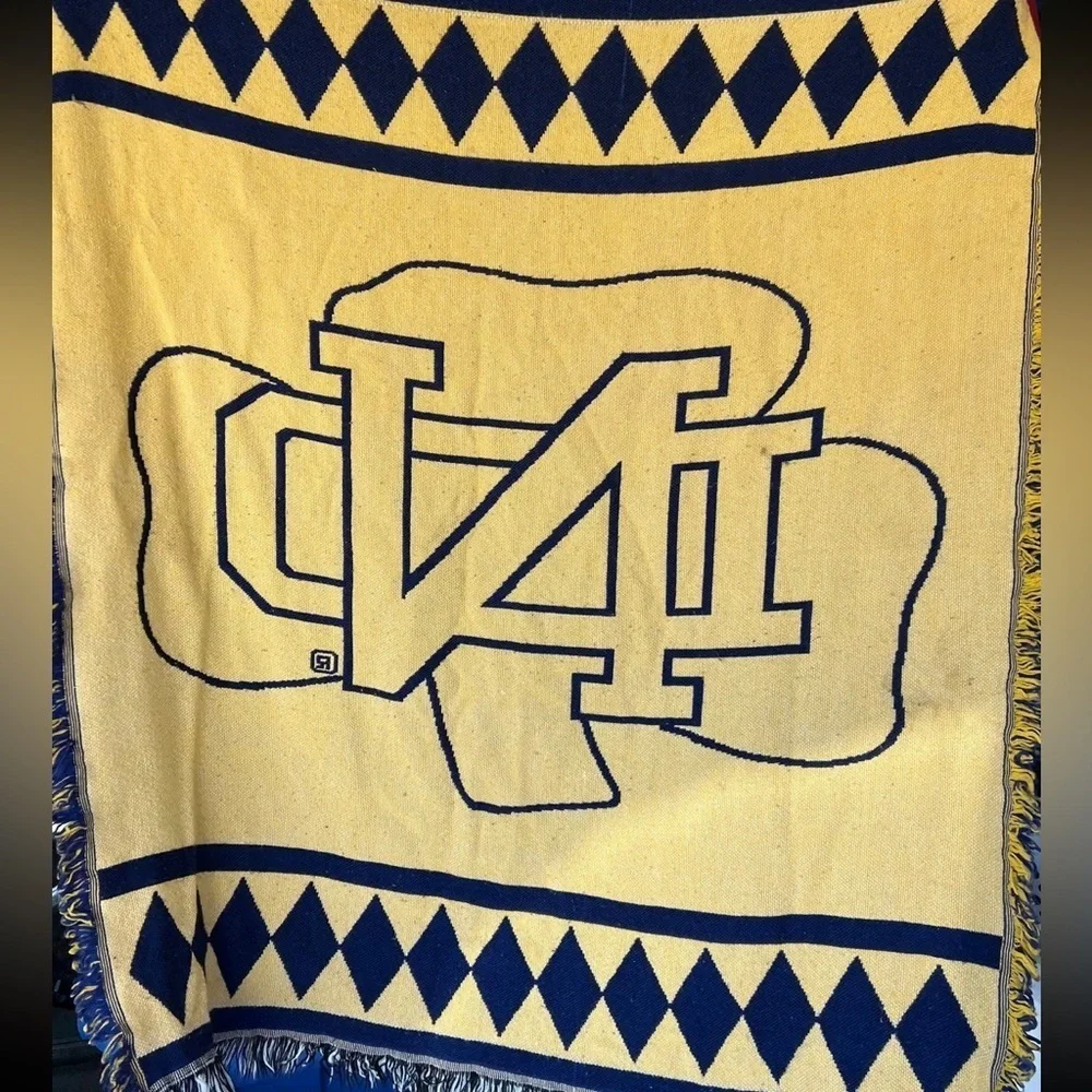 Notre Dame University Throw Blanket Made In USA